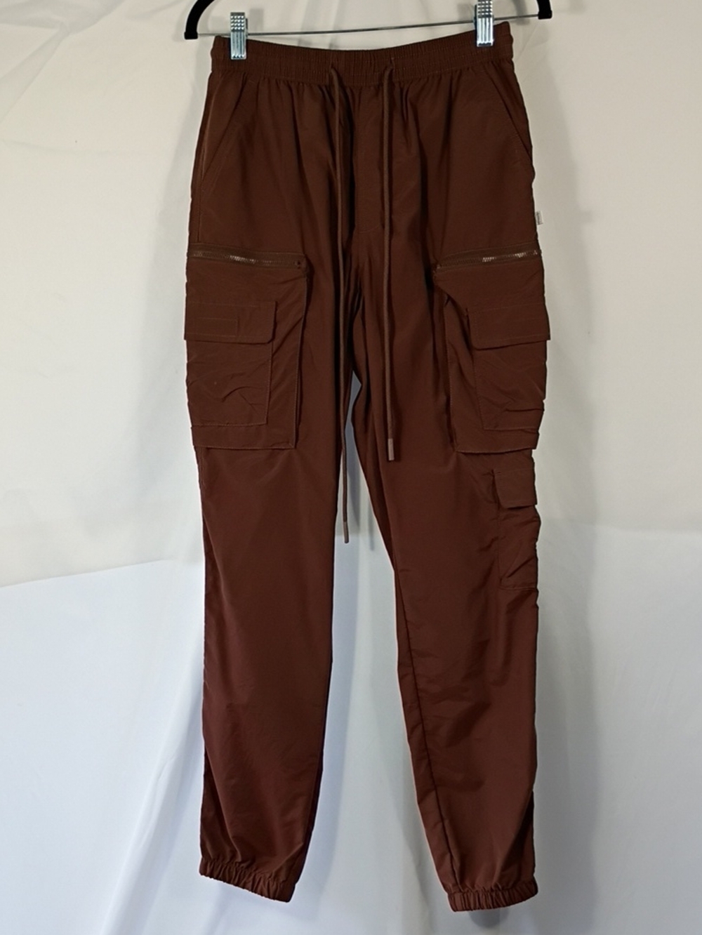 EUC Standard Cloth Technical Nylon Cargo Joggers Brown Mens Size Small Outdoor
